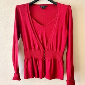 August‎ Silk knit v-neck sweater top